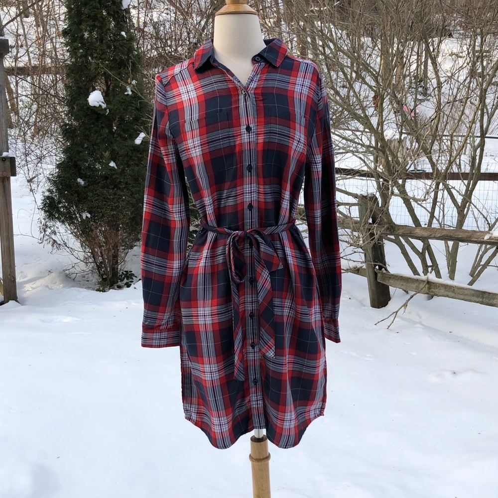 NWT Banana Republic Plaid Shirtdress Size 4